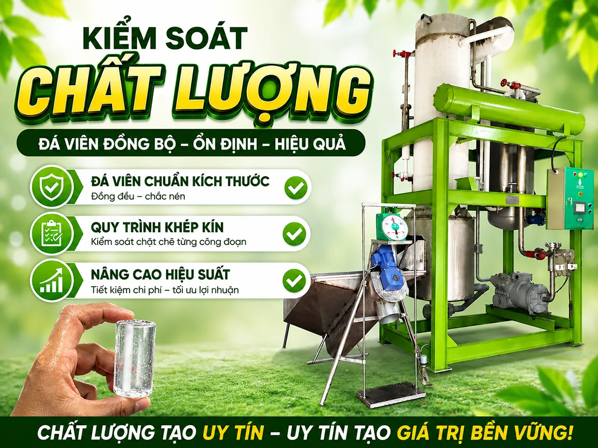 Kiểm soát chất lượng đá viên là yếu tố quyết định để duy trì sản phẩm ổn định và giữ chân khách hàng lâu dài.